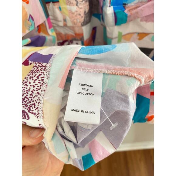 Hunter Bell Jenkins Mini Dress Patchwork Print Cotton Puff Sleeve Tuckernuck - Picture 11 of 12